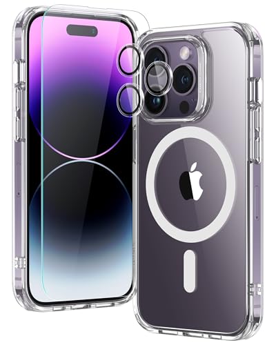 ESR für iPhone 14 Pro Max Hüllen Set, 1 Displayschutzfolie aus gehärtetem Glas, 1 Satz Kamera Schutzfolien, Militärnorm Schutz, vergilbungs- und Kratzfeste MagSafe Handyhülle, Classic-Serie, Klares ESR für iPhone 14 Pro Max Hüllen Set, 1 Displayschutzfolie aus gehärtetem Glas, 1 Satz Kamera Schutzfolien, Militärnorm Schutz, vergilbungs- und Kratzfeste MagSafe Handyhülle, Classic-Serie, Klares von ESR
