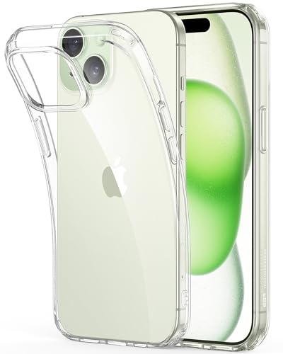 ESR für iPhone 15 Hülle, klares Silikon Case, stoßfeste dünne Abdeckung, vergilbungsbeständige dünne transparente TPU-Handyhülle, Zero Serie, Klar von ESR