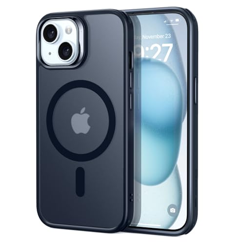 ESR für iPhone 15 Hülle, kompatibel mit MagSafe, Militärnorm Schutz, vergilbungsbeständig, Kratzfeste Rückseite, magnetisches HandyHülle Case für iPhone 15, Classic Series, Mattschwarz von ESR