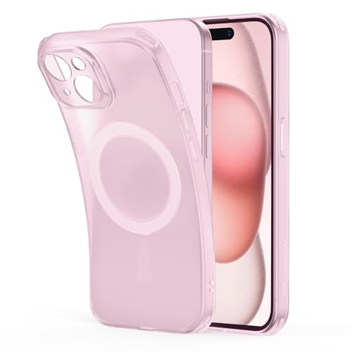 ESR für iPhone 15 Plus Hülle, klares Silikon Case mit MagSafe, stoßfeste dünne Abdeckung, vergilbungsbeständige dünne transparente TPU-Handyhülle, Zero Serie, Rosa von ESR