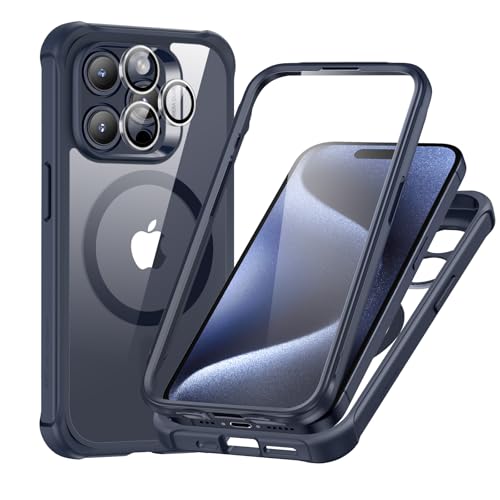 ESR für iPhone 15 Pro Hülle, Kompatibel mit MagSafe, 360 Grad Schutzhülle Stoßfest Militärnorm Magnetische Handyhülle mit Kameraschutz, Dunkelblau ESR für iPhone 15 Pro Hülle, Kompatibel mit MagSafe, 360 Grad Schutzhülle Stoßfest Militärnorm Magnetische Handyhülle mit Kameraschutz, Dunkelblau von ESR