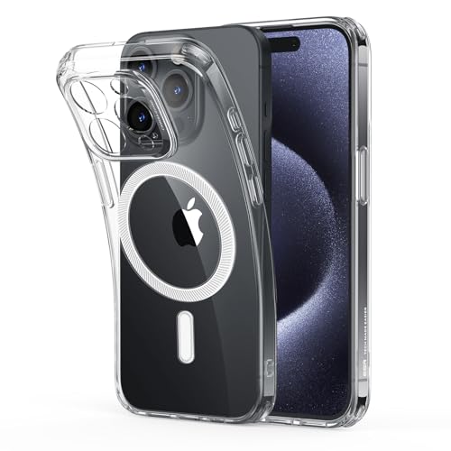 ESR für iPhone 15 Pro Hülle, klares Silikon Case mit MagSafe, stoßfeste dünne Abdeckung, vergilbungsbeständige dünne transparente TPU-Handyhülle, Zero Serie, Klar von ESR