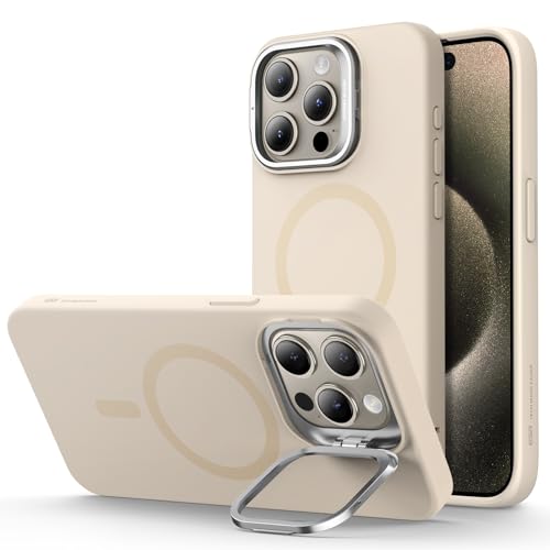 ESR für iPhone 15 Pro Max Hülle, Kompatibel mit MagSafe Silikonhülle mit Ständer, Militärnorm Schutz, integrierter Kameraständer, magnetisches Handy Case für iPhone 15, Cloud-Serie,Beige ESR für iPhone 15 Pro Max Hülle, Kompatibel mit MagSafe Silikonhülle mit Ständer, Militärnorm Schutz, integrierter Kameraständer, magnetisches Handy Case für iPhone 15, Cloud-Serie,Beige von ESR