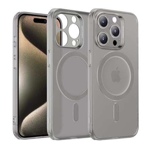 ESR für iPhone 15 Pro Max Hülle, klares Silikon Case mit MagSafe, stoßfeste dünne Abdeckung, vergilbungsbeständige dünne transparente TPU-Handyhülle, Zero Serie, Grau von ESR