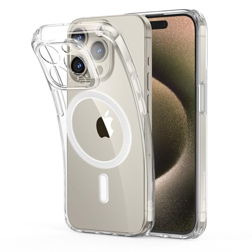 ESR für iPhone 15 Pro Max Hülle, klares Silikon Case mit MagSafe, stoßfeste dünne Abdeckung, vergilbungsbeständige dünne transparente TPU-Handyhülle, Zero Serie, Klar von ESR