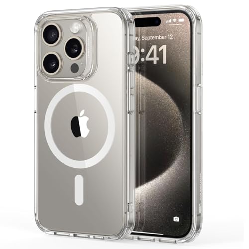 ESR für iPhone 15 Pro Max Hülle, kompatibel mit MagSafe, Militärnorm Schutz, vergilbungsbeständig, Kratzfeste Rückseite, magnetisches HandyHülle Case für iPhone 15 Pro Max, Classic Series, Klar von ESR