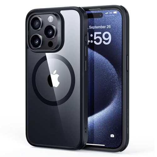 ESR für iPhone 15 Pro Max Hülle, kompatibel mit MagSafe, Militärnorm Schutz, vergilbungsbeständig, Kratzfeste Rückseite, magnetisches HandyHülle Case für iPhone 15 Pro Max, Klares Schwarz ESR für iPhone 15 Pro Max Hülle, kompatibel mit MagSafe, Militärnorm Schutz, vergilbungsbeständig, Kratzfeste Rückseite, magnetisches HandyHülle Case für iPhone 15 Pro Max, Klares Schwarz von ESR