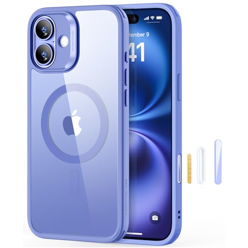 ESR für iPhone 16 Hülle [Kamerasteuerung] Kompatibel mit MagSafe, Handyhülle iPhone 16 Case, Zertifizierter Militärschutz Starke Magnetkraft Stoßfest Kratzfest Kameratastenschutz,Blau von ESR