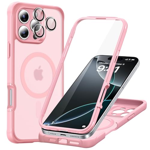 ESR für iPhone 16 Pro Hülle, Kompatibel mit MagSafe, 360 Grad Schutzhülle Stoßfest Militärnorm Magnetische Handyhülle mit Kameraschutz, Klares Rosa ESR für iPhone 16 Pro Hülle, Kompatibel mit MagSafe, 360 Grad Schutzhülle Stoßfest Militärnorm Magnetische Handyhülle mit Kameraschutz, Klares Rosa von ESR