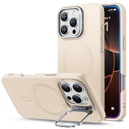 ESR für iPhone 16 Pro Hülle, Silikon Hülle mit Ständer, kompatibel mit MagSafe, integrierter Kameraständer, magnetische Handyhülle für iPhone 16 Pro, Cloud Serie, Beige ESR für iPhone 16 Pro Hülle, Silikon Hülle mit Ständer, kompatibel mit MagSafe, integrierter Kameraständer, magnetische Handyhülle für iPhone 16 Pro, Cloud Serie, Beige von ESR