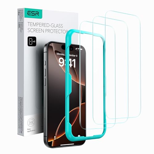 ESR für iPhone 16 Pro Max für Panzerglas, Displayschutzfolie 3 Stück, gehärtete Glasfolie mit einfachem Befestigungswerkzeug, 9H Härte, Vollbildschirm Schutzfolie iPhone 16 Pro Max, HD klar, kratzfest ESR für iPhone 16 Pro Max für Panzerglas, Displayschutzfolie 3 Stück, gehärtete Glasfolie mit einfachem Befestigungswerkzeug, 9H Härte, Vollbildschirm Schutzfolie iPhone 16 Pro Max, HD klar, kratzfest von ESR