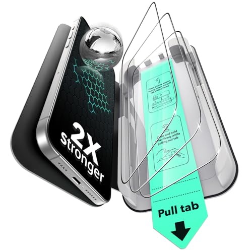 ESR für iPhone 16 Pro Max für Panzerglas 3 Stück, Displayschutzfolie Militärischer Schutz 9H Härte, Vollflächig gehärtetes Glas mit UltraFit Tray, [3 Sekunden Schnellinstallation] von ESR