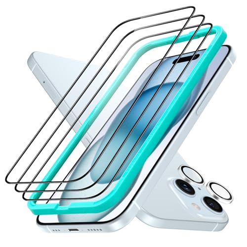 ESR iPhone 15 Plus für Panzerglas, Armorite Displayschutzfolien-Set, extrem Robustes gehärtetes Glas, Rahmen für einfache Anbringung, 3 Stück mit 1 Satz individuellem Kamera Schutz ESR iPhone 15 Plus für Panzerglas, Armorite Displayschutzfolien-Set, extrem Robustes gehärtetes Glas, Rahmen für einfache Anbringung, 3 Stück mit 1 Satz individuellem Kamera Schutz von ESR
