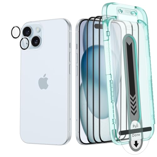 ESR für iPhone 15 Plus für Panzerglas Armorite Displayschutzfolien-Set, extrem Robustes gehärtetes Glas, Rahmen für einfache Anbringung, 3 Stück mit 1 Satz individuellem Kamera Schutz ESR für iPhone 15 Plus für Panzerglas Armorite Displayschutzfolien-Set, extrem Robustes gehärtetes Glas, Rahmen für einfache Anbringung, 3 Stück mit 1 Satz individuellem Kamera Schutz von ESR