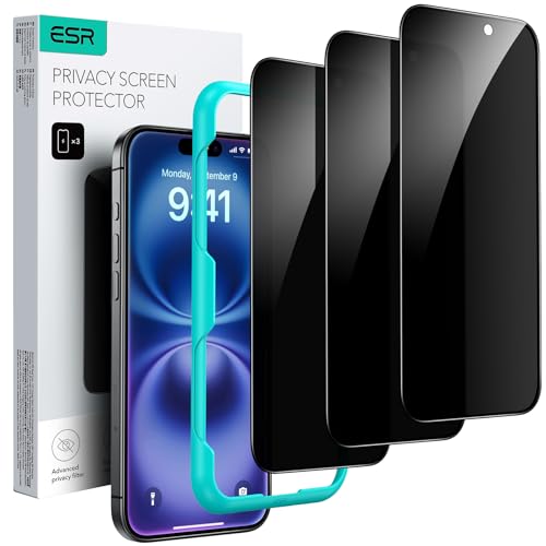 ESR für iPhone 16 Plus/iPhone 15 Plus für Panzerglas, Displayschutzfolie 3 Stück, Display Sichtschutzfolie aus gehärtetem Glas einfachem Befestigungswerkzeug, mikrogebogene Kanten, Hüllenfreundlich ESR für iPhone 16 Plus/iPhone 15 Plus für Panzerglas, Displayschutzfolie 3 Stück, Display Sichtschutzfolie aus gehärtetem Glas einfachem Befestigungswerkzeug, mikrogebogene Kanten, Hüllenfreundlich von ESR