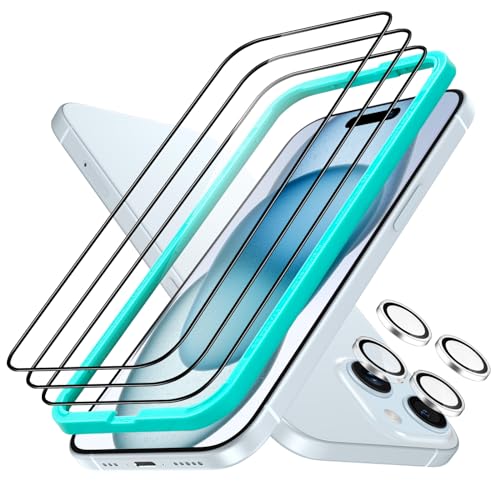 ESR iPhone 15 Plus für Panzerglas, Armorite Displayschutzfolien-Set, extrem Robustes gehärtetes Glas, Rahmen für einfache Anbringung, 3 Stück mit 2 Sätze individuellem Kamera Schutz ESR iPhone 15 Plus für Panzerglas, Armorite Displayschutzfolien-Set, extrem Robustes gehärtetes Glas, Rahmen für einfache Anbringung, 3 Stück mit 2 Sätze individuellem Kamera Schutz von ESR