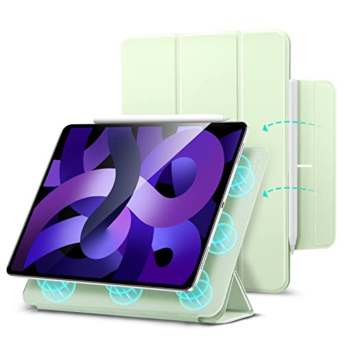 ESR magnetisch Hülle kompatibel mit iPad Air 5 Generation 2022 Hülle/iPad Air 4 Generation 2020 Hülle 10,9 Zoll und iPad Pro 11 2018, Magnetanhaftung, Unterstützt Pencil 2, Hellgrün von ESR