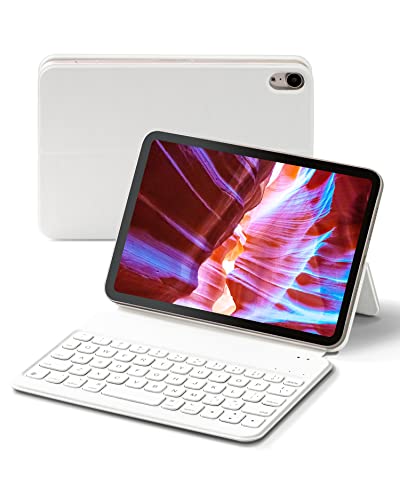ESSAGER Tastatur für iPad Mini 6 (2021) 8,3 Zoll mit Hülle, Kabelloses Laden und Bluetooth-Verbindung QWERTY-Tastatur (Kein Trackpad), für 8,3 Zoll iPad Mini 6 (A2567/A2568/A2569) (Weiß) von ESSAGER