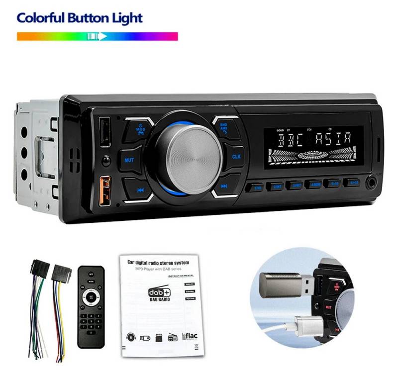 ESSGOO 1 DIN DAB+ RDS AM FM 2x USB Bluetooth Freisprecheinrichtung SD AUX IN Autoradio (FM 87.5~108MHz, AM 522~1620KHz, FM+AM+RDS Radio) von ESSGOO