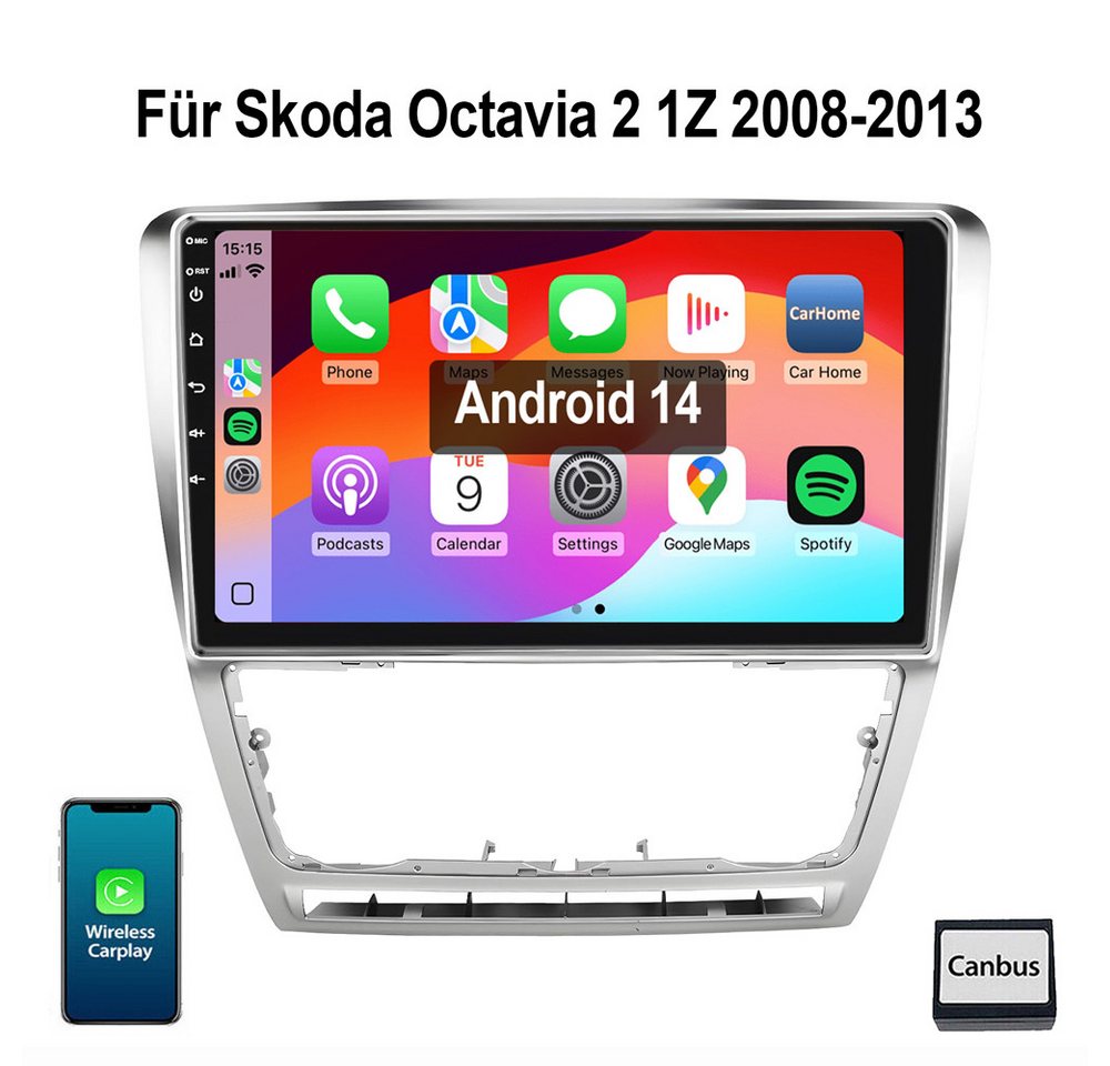 ESSGOO 10.1" Für Skoda Octavia 2 2004-2013 Autoradio Autoradio (Digitalradio (DAB), RDS, FM, AM, Apple Carplay Android Auto GPS Navi WIFI BT EQ) von ESSGOO