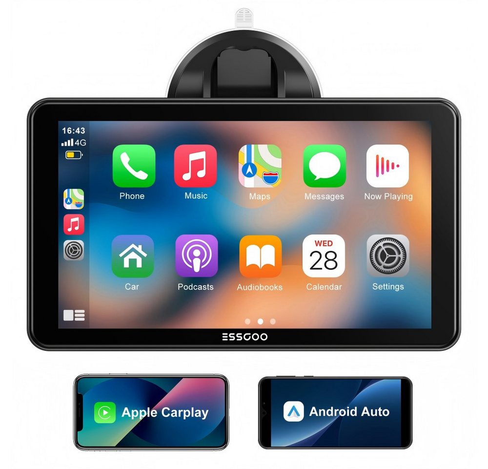 ESSGOO 7 Zoll Tragbarer Touchscreen Wireless CarPlay Autoradio Android Auto Dashcam ESSGOO 7 Zoll Tragbarer Touchscreen Wireless CarPlay Autoradio Android Auto Dashcam von ESSGOO