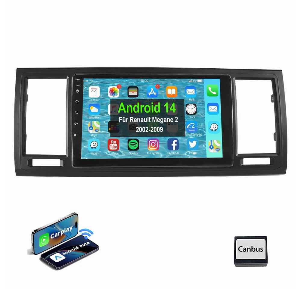 ESSGOO 9" Für VW T6 Transporter Multivan Android 14 Autoradio Autoradio (Digitalradio (DAB), RDS, AM, FM, Carplay Android Auto GPS Navi WIFI BT EQ) von ESSGOO
