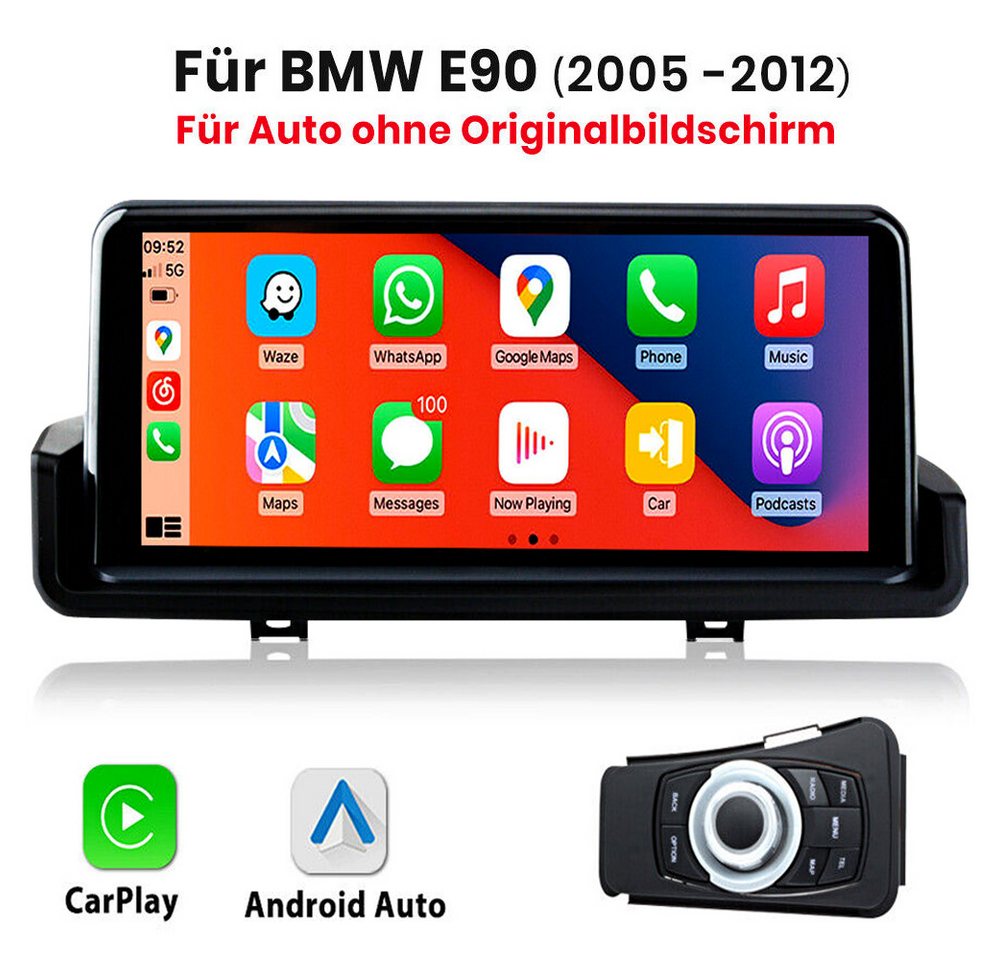 ESSGOO Android 14 6+128GB 8core GPS DAB+ für BMW E90 E91 E92 2006-2011 Autoradio (Digitalradio (DAB), RDS, AM, FM) von ESSGOO