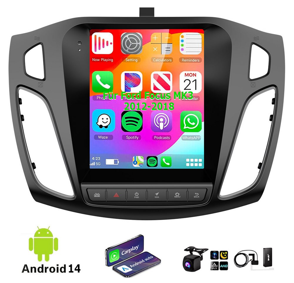 ESSGOO Für Ford Focus MK3 2012-2018 64GB Android 14 CarPlay GPS Navi WIFI RDS Autoradio von ESSGOO