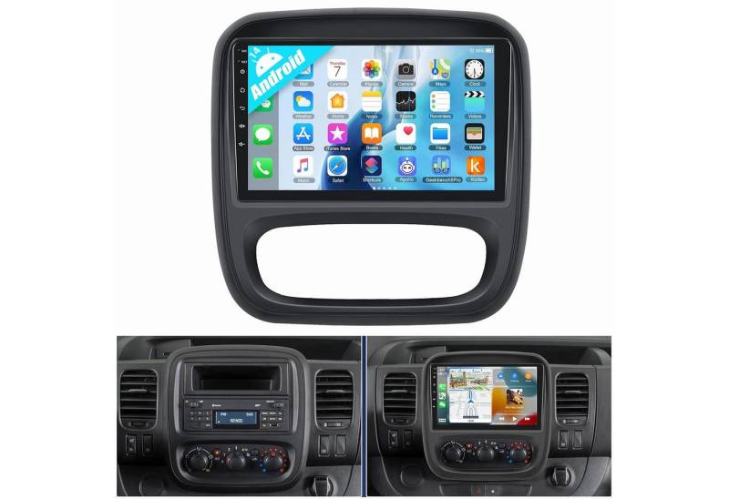 ESSGOO Für Opel Vivaro B Renault Trafic Android 14 Wireless Carplay Autoradio Autoradio (Digitalradio (DAB), RDS, GPS, NAVI, SWC) von ESSGOO