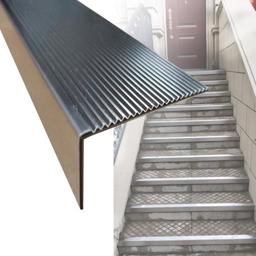 Treppenkantenprofil Treppenkantenverkleidung 40 48 50 55 66 Zoll, Edelstahl-Treppenkappen Für Große Eingangstreppe/Holztreppen, Außenfliesen-Treppenstufen-Profile(W 2 in (5cm),L 43.3in(110cm)) von ESSLIVE