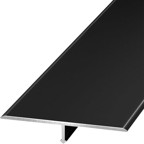 Übergangsstreifen 2,5 Zoll breite T-Molding Bodenübergangsleiste, Holz zu Fliesen Bodenbelag Schwelle Bar, Laminatboden Randleiste, Abdeckstreifen für Vinylplanken/Fußbodennähte(Black,L 140cm/55") Übergangsstreifen 2,5 Zoll breite T-Molding Bodenübergangsleiste, Holz zu Fliesen Bodenbelag Schwelle Bar, Laminatboden Randleiste, Abdeckstreifen für Vinylplanken/Fußbodennähte(Black,L 140cm/55") von ESSLIVE