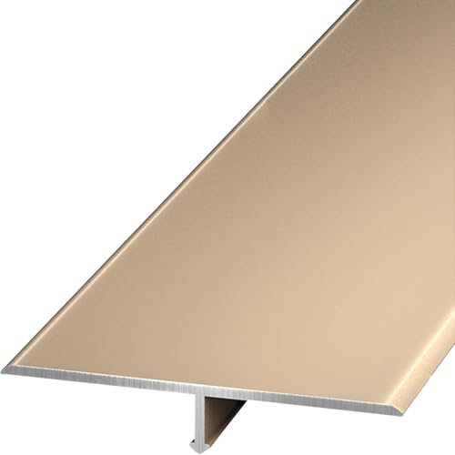 Übergangsstreifen 2,5 Zoll breite T-Molding Bodenübergangsleiste, Holz zu Fliesen Bodenbelag Schwelle Bar, Laminatboden Randleiste, Abdeckstreifen für Vinylplanken/Fußbodennähte(Gold,L 140cm/55") Übergangsstreifen 2,5 Zoll breite T-Molding Bodenübergangsleiste, Holz zu Fliesen Bodenbelag Schwelle Bar, Laminatboden Randleiste, Abdeckstreifen für Vinylplanken/Fußbodennähte(Gold,L 140cm/55") von ESSLIVE