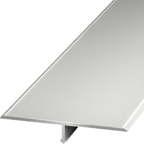 Übergangsstreifen 2,5 Zoll breite T-Molding Bodenübergangsleiste, Holz zu Fliesen Bodenbelag Schwelle Bar, Laminatboden Randleiste, Abdeckstreifen für Vinylplanken/Fußbodennähte(Silver,L 140cm/55") Übergangsstreifen 2,5 Zoll breite T-Molding Bodenübergangsleiste, Holz zu Fliesen Bodenbelag Schwelle Bar, Laminatboden Randleiste, Abdeckstreifen für Vinylplanken/Fußbodennähte(Silver,L 140cm/55") von ESSLIVE