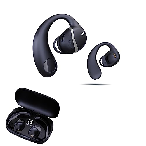 ESSONIO Kopfhörer Kabellos Bluetooth 5.3 Bone Conduction Headphones 10 Stunden Gesprächszeit Noise Cancelling Workout Kopfhörer Open Ear Earbuds für Sport für zum Joggen Radfahren von ESSONIO