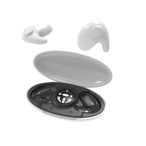 ESSONIO Schlaf-Kopfhörer Mini-Kopfhörer Ohrhörer Drahtlose Bluetooth-Kopfhörer für Kleine Gehörgänge,Schlaf-Kopfhörer Geräuschisolierung,Winzige Versteckte Kopfhörer für Schlafen Arbeit Sport,Weiß von ESSONIO