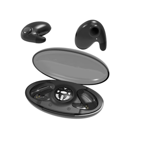 ESSONIO Schlaf-Kopfhörer Mini-Kopfhörer Ohrhörer Drahtlose Bluetooth-Kopfhörer für Kleine Gehörgänge,Schlaf-Kopfhörer Geräuschisolierung,Winzige Versteckte Kopfhörer für Schlafen Arbeit Sport,Schwarz von ESSONIO