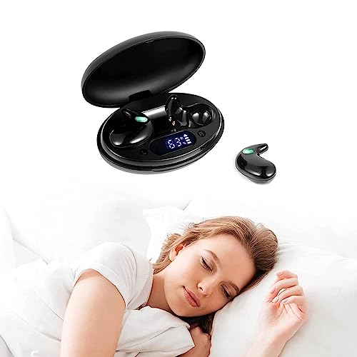 ESSONIO Schlafkopfhörer Bluetooth, Schlafkopfhörer Bluetooth Seitenschläfer Kopfhörer Schlafen Ohrstöpsel mit Mikrofon Schlaf Kopfhörer mit IPX5 wasserdicht 7 Stunden Musik Zeit， Nur 2g schwarz von ESSONIO