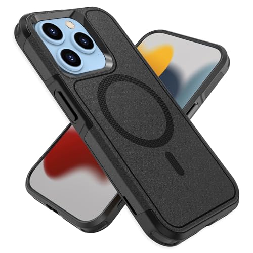 ESSONIO für iPhone 15 Pro HandyHülle Schwarz Phone Case, Handy Hülle with Magnetic Wireless Charging Handyhüllen Kameraschutz/Rutschfestes/Stoßfester von ESSONIO