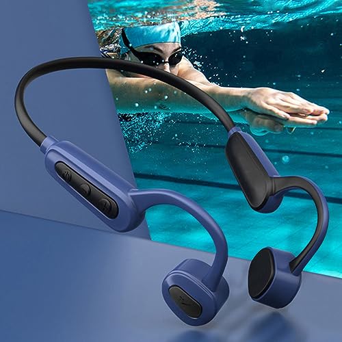 ESSONIO wasserdichte Kopfhörer Schwimmen IPX8 Bone Conduction Headphones mit 16GB mp3 Unterwasser Waterproof Tauchen 12 HSpielzeit für Surfen Duschen Radfahren Reiseausflug，Blau von ESSONIO