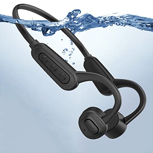 ESSONIO wasserdichte Kopfhörer Schwimmen Knochenschall Kopfhörer Sportkopfhörer Bluetooth Offenes Design Noise-Cancelling 12 Hours Music Time IPX8 Waterproof zum Tauchen Sowie Radfahren （Schwarz）… von ESSONIO