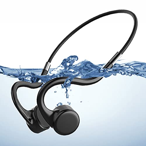 wasserdichte Kopfhörer Schwimmen MP3 Bluetooth 5.0 Wireless Knochenleitung Open Ear Sport Headset IPX8 Duschen Mit Mikrofon für Laufen, Radfahren und Tauchen… von ESSONIO