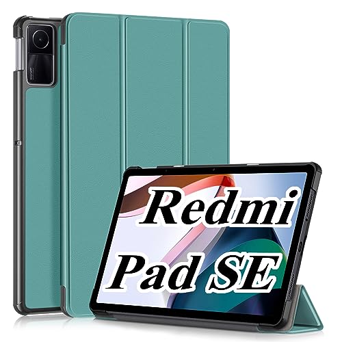 ESSTORE Hülle kompatibel mit Xiaomi Redmi Pad SE 11 Zoll Tablet 2023, Harte PC Rückseite Schlanke Abdeckung Schutzhülle mit Auto Schlaf/Wach Ständer, Dunkelgrün von ESSTORE