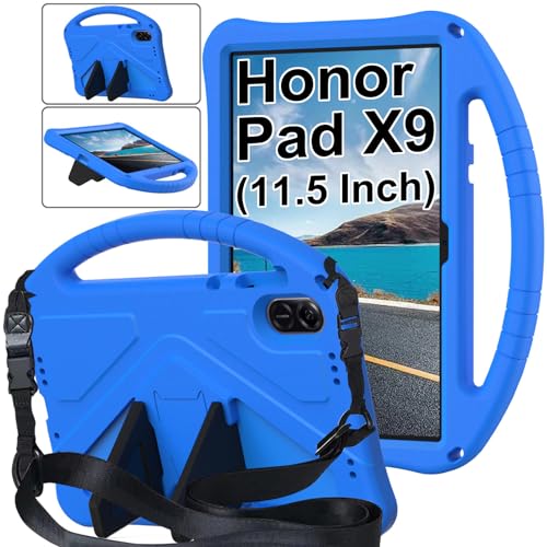 ESSTORE Kinder Hülle Kompatibel mit Honor Pad X9 11,5 Zoll (2023), stoßfest, kinderfreundlich, Eva-Schaum, schützender Ständer, Griffabdeckung für Honor Pad X9, Blau von ESSTORE