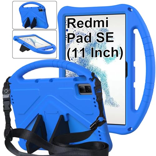 ESSTORE Kinder Hülle Kompatibel mit Xiaomi Redmi Pad SE 11 Zoll (2023) Stoßfest Kinderfreundlich Eva-Schaum Schutzhülle Ständer Griff Abdeckung mit Schulter von ESSTORE