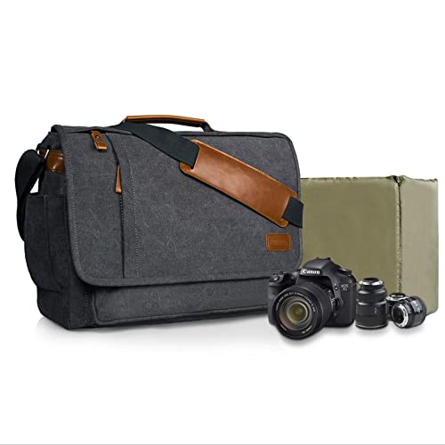 Estarer Kameratasche Fototasche SLR/DSLR/Spiegelreflex Kamera Umhängetasche aus Wasserabweisend Canvas 15,6 Zoll Grau Estarer Kameratasche Fototasche SLR/DSLR/Spiegelreflex Kamera Umhängetasche aus Wasserabweisend Canvas 15,6 Zoll Grau von ESTARER
