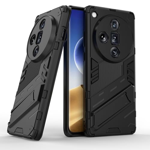 ESTH® Kompatibel mit Oppo Find X7 Ultra Hülle mit Ständer Halter Schutzhülle Case [für Handyhalterung Auto Magnet] Militär Stoßfest Handyhülle, Schwarz von ESTH