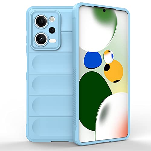 ESTH® Liquid Silicone Hülle für Xiaomi Poco X5 Pro/Redmi Note 12 Pro 5G mit Antibakteriellem Schutz und Kratzfestes weichem Mikrofaserfutter, Rundumschutz Stoßfeste Handyhülle Case, Hellblau von ESTH