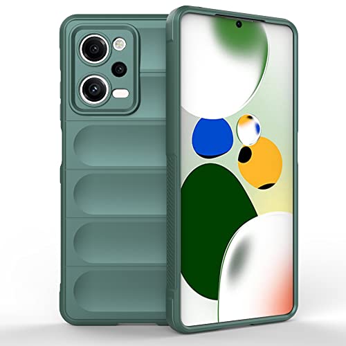 ESTH® Liquid Silicone Hülle für Xiaomi Poco X5 Pro/Redmi Note 12 Pro mit Antibakteriellem Schutz und Kratzfestes weichem Mikrofaserfutter, Rundumschutz Stoßfeste Handyhülle Case, Grün von ESTH