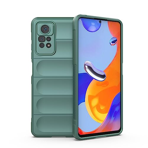 ESTH® Liquid Silicone Hülle für Xiaomi Redmi Note 12 Pro 4G mit Antibakteriellem Schutz und Kratzfestes weichem Mikrofaserfutter, Rundumschutz Stoßfeste Handyhülle Case, Grün von ESTH