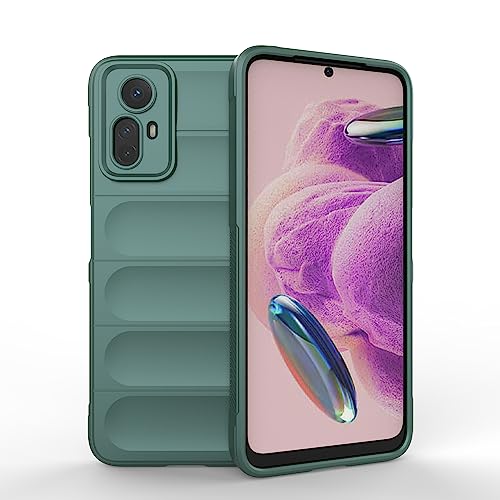 ESTH® Liquid Silicone Hülle für Xiaomi Redmi Note 12S 4G mit Antibakteriellem Schutz und Kratzfestes weichem Mikrofaserfutter, Rundumschutz Stoßfeste Handyhülle Case, Grün von ESTH